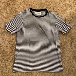 Zara ESSENTIALS relaxed fit navy/white t shirt L